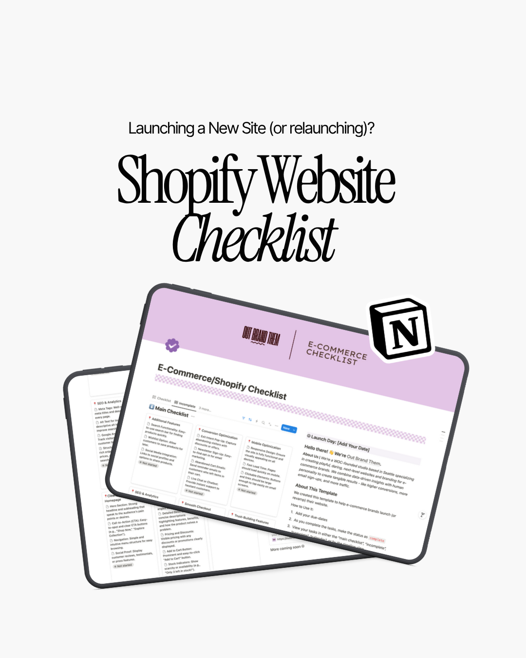 Notion E-Commerce Checklist